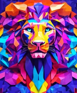 Abstract Colorful Lion Diamond Painting