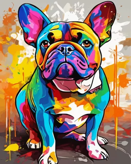 Abstract Colorful Pug Dog Diamond Painting