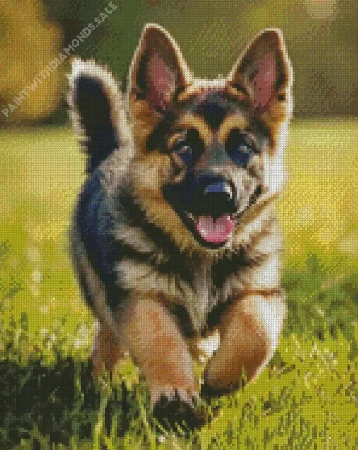 Adorable German Shepherd Puppy Diamond Painting