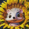 Adorable Hedgehog In A Sunflower Diamond Painting