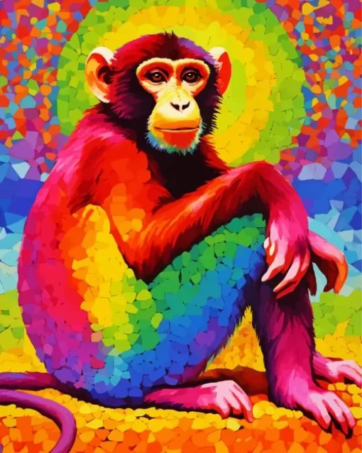 Adorable Colorful Monkey Diamond Painting