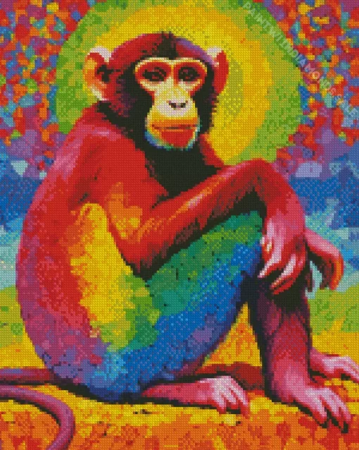 Adorable Colorful Monkey Diamond Painting