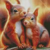 Adorable Squirrel Couple Diamond Painting