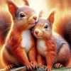 Adorable Squirrel Couple Diamond Painting