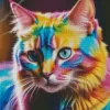 Aesthetic Colorful Cat Diamond Painting