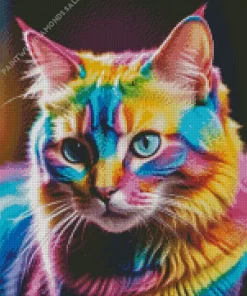 Aesthetic Colorful Cat Diamond Painting