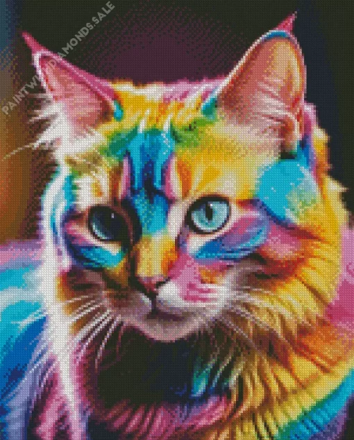 Aesthetic Colorful Cat Diamond Painting