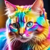 Aesthetic Colorful Cat Diamond Painting