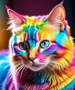 Aesthetic Colorful Cat Diamond Painting