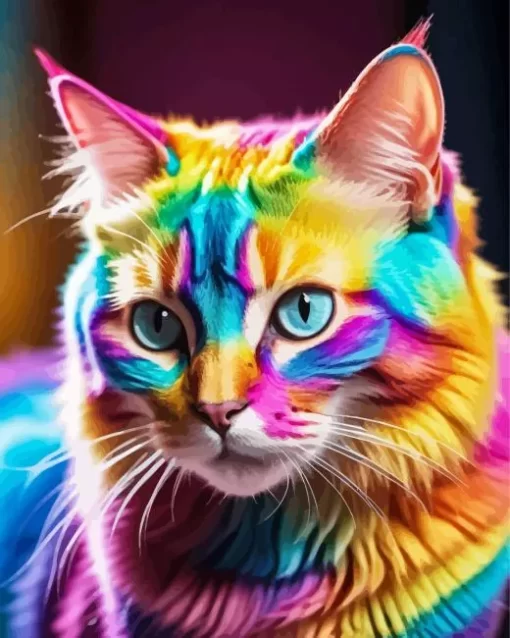 Aesthetic Colorful Cat Diamond Painting