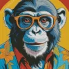 Aesthetic Monkey With Glasses Diamond Painting