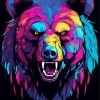 Angry Colorful Bear Diamond Painting