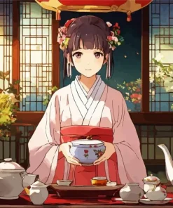 Anime Girl Making Tea Diamond Painting