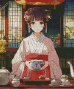 Anime Girl Making Tea Diamond Painting