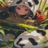 Anime Girl With Panda Diamond Painting