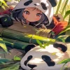 Anime Girl With Panda Diamond Painting