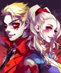 Anime Suicide Squad Joker And Harley Quinn Diamond Painting