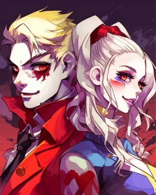 Anime Suicide Squad Joker And Harley Quinn Diamond Painting