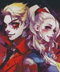 Anime Suicide Squad Joker And Harley Quinn Diamond Painting