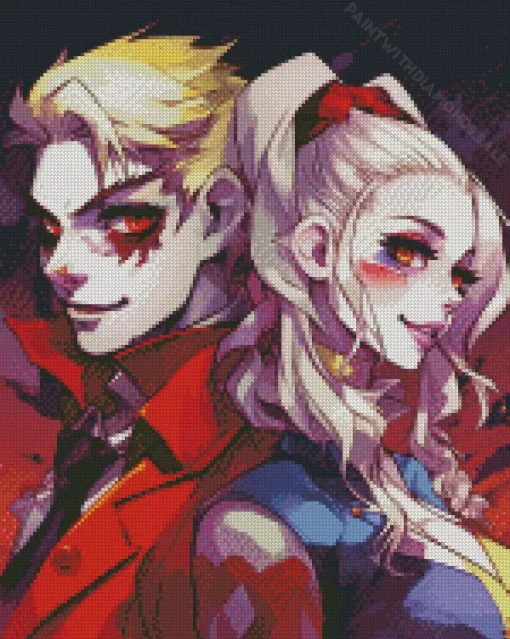 Anime Suicide Squad Joker And Harley Quinn Diamond Painting