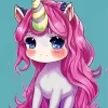 Anime Unicorn With Long Hair Diamond Painting