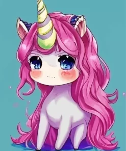 Anime Unicorn With Long Hair Diamond Painting