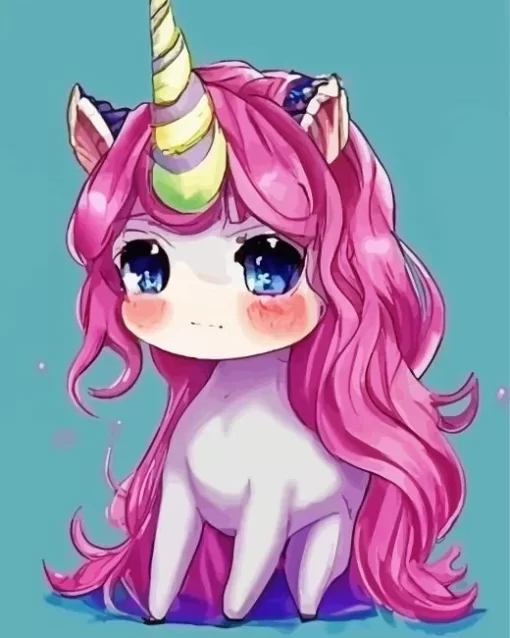 Anime Unicorn With Long Hair Diamond Painting