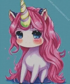 Anime Unicorn With Long Hair Diamond Painting