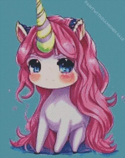 Anime Unicorn With Long Hair Diamond Painting