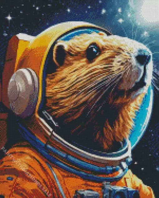 Astronaut Otter Diamond Painting