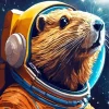 Astronaut Otter Diamond Painting