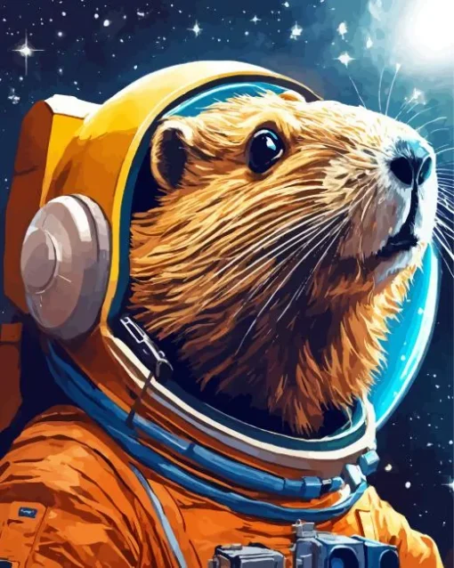 Astronaut Otter Diamond Painting