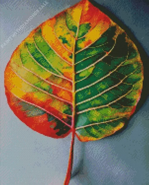 Autumn Monstera Leaf Diamond Painting