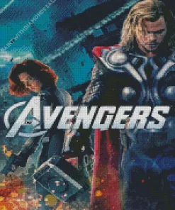 Avengers Thor And Black Widow Diamond Painting