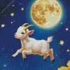 Baby Goat Flying In Starry Sky Diamond Painting