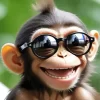 Baby Monkey With Glasses Diamond Painting