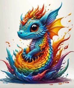 Baby Colorful Dragon Diamond Painting