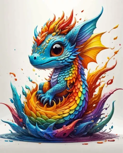 Baby Colorful Dragon Diamond Painting