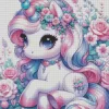 Baby Unicorn And Flowers Diamond Painting