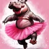 Ballet Hippo Diamond Painting