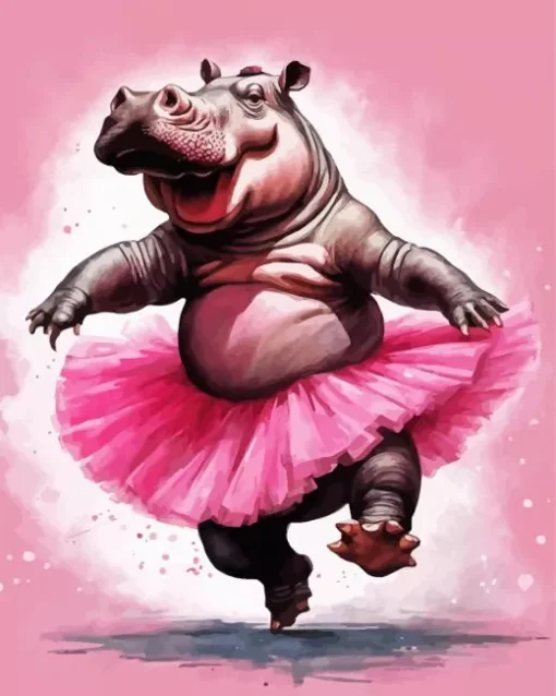 Ballet Hippo Diamond Painting