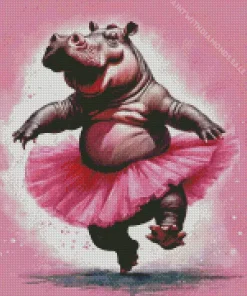 Ballet Hippo Diamond Painting