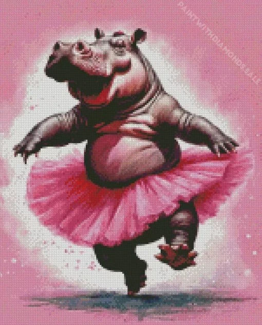 Ballet Hippo Diamond Painting