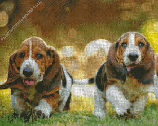 Basset Hound Puppies Diamond Painting