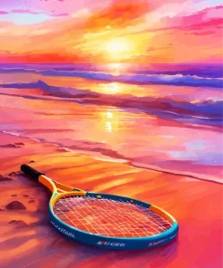 Beach Tennis Racket Diamond Painting