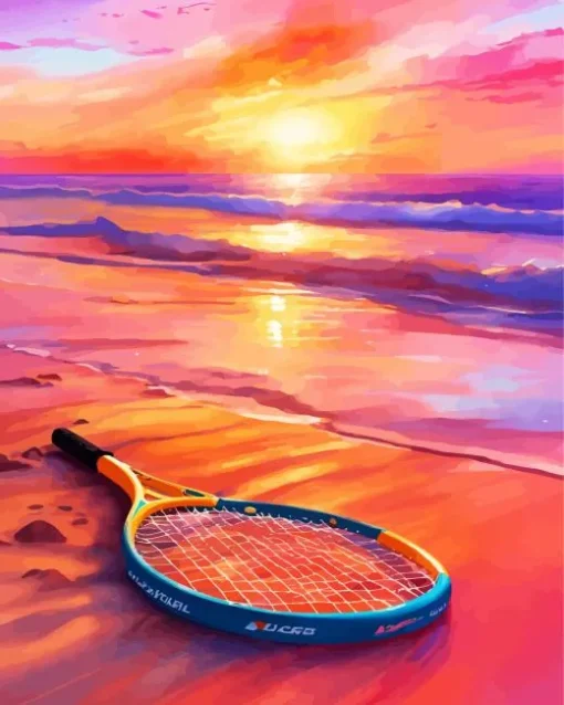 Beach Tennis Racket Diamond Painting