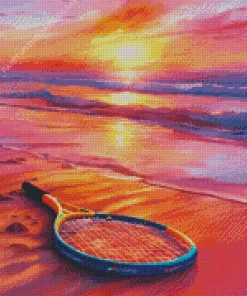 Beach Tennis Racket Diamond Painting