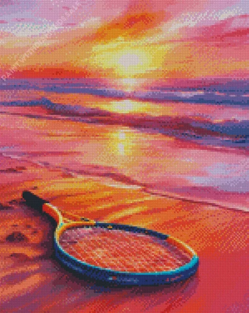 Beach Tennis Racket Diamond Painting