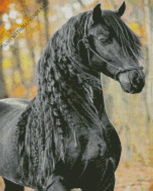 Beautiful Black Horse Diamond Painting