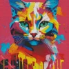 Beautiful Colorful Cat Diamond Painting